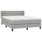 vidaXL Boxspringbett mit Matratze Hellgrau 140x190 cm Stoff vidaXL Boxspringbett mit Matratze Hellgrau 140x190 cm Stoff