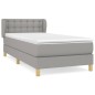 vidaXL Boxspringbett mit Matratze Hellgrau 80x200 cm Stoff vidaXL Boxspringbett mit Matratze Hellgrau 80x200 cm Stoff