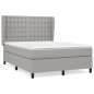 vidaXL Boxspringbett mit Matratze Hellgrau 140x190 cm Stoff vidaXL Boxspringbett mit Matratze Hellgrau 140x190 cm Stoff
