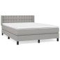 vidaXL Boxspringbett mit Matratze Hellgrau 140x200 cm Stoff vidaXL Boxspringbett mit Matratze Hellgrau 140x200 cm Stoff