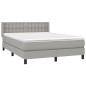 vidaXL Boxspringbett mit Matratze Hellgrau 140x200 cm Stoff vidaXL Boxspringbett mit Matratze Hellgrau 140x200 cm Stoff