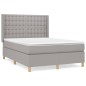 vidaXL Boxspringbett mit Matratze Hellgrau 140x200 cm Stoff vidaXL Boxspringbett mit Matratze Hellgrau 140x200 cm Stoff