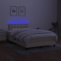 vidaXL Boxspringbett mit Matratze & LED Creme 120x200 cm Stoff vidaXL Boxspringbett mit Matratze & LED Creme 120x200 cm Stoff