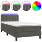 vidaXL Boxspringbett mit Matratze & LED Dunkelgrau 90x190 cm Samt vidaXL Boxspringbett mit Matratze & LED Dunkelgrau 90x190 cm Samt
