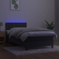 vidaXL Boxspringbett mit Matratze & LED Dunkelgrau 90x190 cm Samt vidaXL Boxspringbett mit Matratze & LED Dunkelgrau 90x190 cm Samt