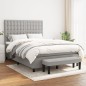 vidaXL Boxspringbett mit Matratze Hellgrau 140x200 cm Stoff vidaXL Boxspringbett mit Matratze Hellgrau 140x200 cm Stoff