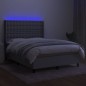 vidaXL Boxspringbett mit Matratze & LED Hellgrau 140x200 cm Stoff vidaXL Boxspringbett mit Matratze & LED Hellgrau 140x200 cm Stoff