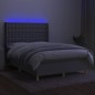vidaXL Boxspringbett mit Matratze & LED Hellgrau 140x190 cm Stoff vidaXL Boxspringbett mit Matratze & LED Hellgrau 140x190 cm Stoff