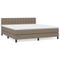 vidaXL Boxspringbett mit Matratze Taupe 160x200 cm Stoff vidaXL Boxspringbett mit Matratze Taupe 160x200 cm Stoff