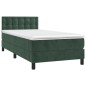 vidaXL Boxspringbett mit Matratze Dunkelgrün 90x200 cm Samt vidaXL Boxspringbett mit Matratze Dunkelgrün 90x200 cm Samt