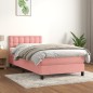 vidaXL Boxspringbett mit Matratze Rosa 90x200 cm Samt vidaXL Boxspringbett mit Matratze Rosa 90x200 cm Samt