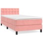 vidaXL Boxspringbett mit Matratze Rosa 90x200 cm Samt vidaXL Boxspringbett mit Matratze Rosa 90x200 cm Samt