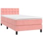 vidaXL Boxspringbett mit Matratze Rosa 90x200 cm Samt vidaXL Boxspringbett mit Matratze Rosa 90x200 cm Samt