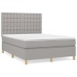 vidaXL Boxspringbett mit Matratze Hellgrau 140x190 cm Stoff vidaXL Boxspringbett mit Matratze Hellgrau 140x190 cm Stoff