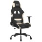 vidaXL Gaming-Stuhl mit Fußstütze Schwarz und Creme Stoff vidaXL Gaming-Stuhl mit Fußstütze Schwarz und Creme Stoff