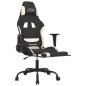 vidaXL Gaming-Stuhl mit Fußstütze Schwarz und Creme Stoff vidaXL Gaming-Stuhl mit Fußstütze Schwarz und Creme Stoff
