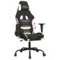 vidaXL Gaming-Stuhl mit Fußstütze Schwarz und Creme Stoff vidaXL Gaming-Stuhl mit Fußstütze Schwarz und Creme Stoff