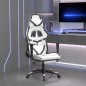 vidaXL Gaming-Stuhl mit Massage & Fußstütze Weiß & Schwarz Kunstleder vidaXL Gaming-Stuhl mit Massage & Fußstütze Weiß & Schwarz Kunstleder