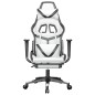 vidaXL Gaming-Stuhl mit Massage & Fußstütze Weiß & Schwarz Kunstleder vidaXL Gaming-Stuhl mit Massage & Fußstütze Weiß & Schwarz Kunstleder