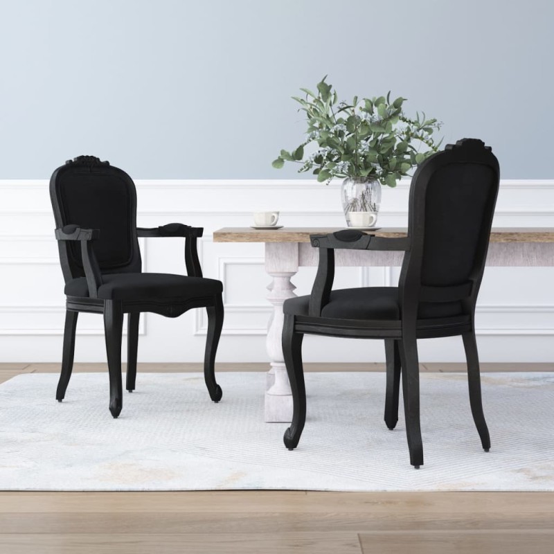 vidaXL Esszimmerstühle 2 Stk. Schwarz 62x59,5x100,5 cm Samt vidaXL Esszimmerstühle 2 Stk. Schwarz 62x59,5x100,5 cm Samt