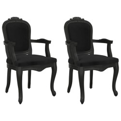 vidaXL Esszimmerstühle 2 Stk. Schwarz 62x59,5x100,5 cm Samt