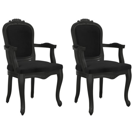 vidaXL Esszimmerstühle 2 Stk. Schwarz 62x59,5x100,5 cm Samt