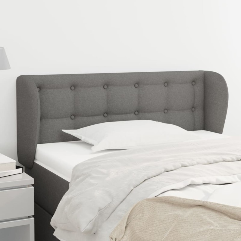 vidaXL Kopfteil mit Ohren Dunkelgrau 83x23x78/88 cm Stoff vidaXL Kopfteil mit Ohren Dunkelgrau 83x23x78/88 cm Stoff