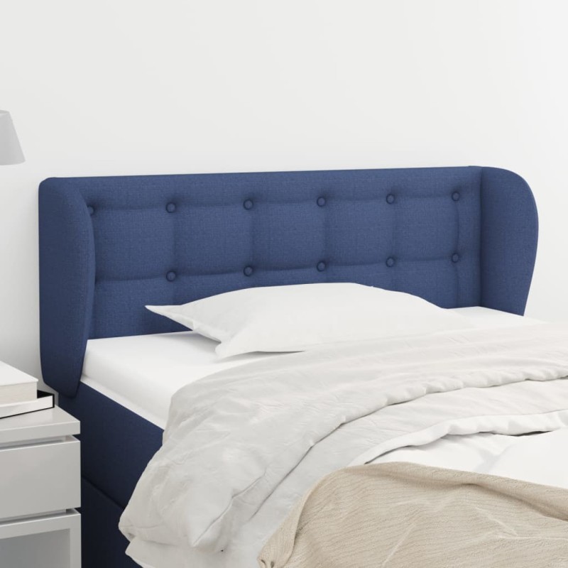 vidaXL Kopfteil mit Ohren Blau 93x23x78/88 cm Stoff vidaXL Kopfteil mit Ohren Blau 93x23x78/88 cm Stoff