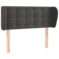 vidaXL Kopfteil mit Ohren Dunkelgrau 93x23x78/88 cm Samt