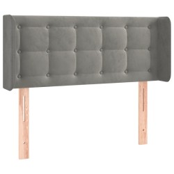 vidaXL Kopfteil mit Ohren Hellgrau 103x16x78/88 cm Samt
