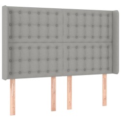 vidaXL Kopfteil mit Ohren Hellgrau 147x16x118/128 cm Stoff