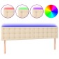 vidaXL LED Kopfteil Creme 160x5x78/88 cm Stoff vidaXL LED Kopfteil Creme 160x5x78/88 cm Stoff