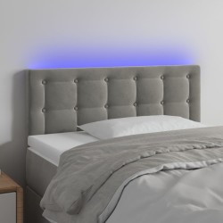 vidaXL LED Kopfteil Hellgrau 100x5x78/88 cm Samt
