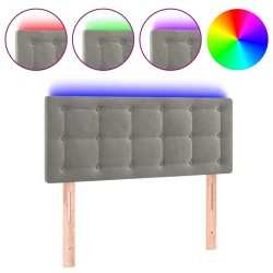 vidaXL LED Kopfteil Hellgrau 100x5x78/88 cm Samt