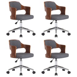Drehbare Esszimmerstühle 4 Stk. Grau Bugholz und Stoff
