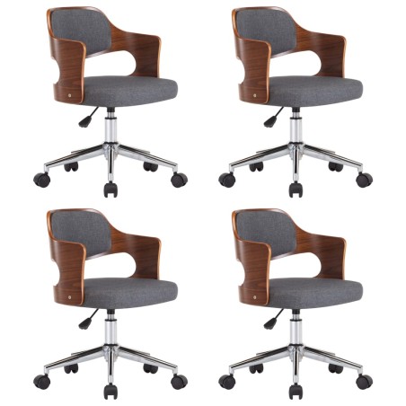 Drehbare Esszimmerstühle 4 Stk. Grau Bugholz und Stoff