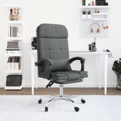 vidaXL Bürostuhl mit Massagefunktion Dunkelgrau Stoff