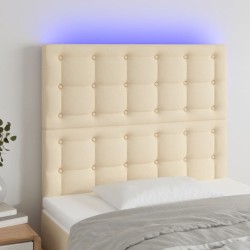 vidaXL LED Kopfteil Creme 80x5x118/128 cm Stoff