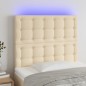 vidaXL LED Kopfteil Creme 80x5x118/128 cm Stoff
