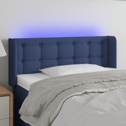 vidaXL LED Kopfteil Blau 93x16x78/88 cm Stoff
