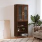 Highboard Braun Eichen-Optik 69,5x34x180 cm Holzwerkstoff Highboard Braun Eichen-Optik 69,5x34x180 cm Holzwerkstoff