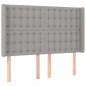 vidaXL LED Kopfteil Hellgrau 147x16x118/128 cm Stoff