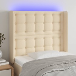 vidaXL LED Kopfteil Creme 83x16x118/128 cm Stoff