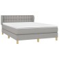vidaXL Boxspringbett mit Matratze Hellgrau 140x200 cm Stoff vidaXL Boxspringbett mit Matratze Hellgrau 140x200 cm Stoff