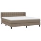 vidaXL Boxspringbett mit Matratze Taupe 160x200 cm Stoff vidaXL Boxspringbett mit Matratze Taupe 160x200 cm Stoff