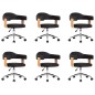 Drehbare Esszimmerstühle 6 Stk. Schwarz Kunstleder Drehbare Esszimmerstühle 6 Stk. Schwarz Kunstleder