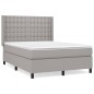 vidaXL Boxspringbett mit Matratze Hellgrau 140x200 cm Stoff vidaXL Boxspringbett mit Matratze Hellgrau 140x200 cm Stoff