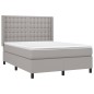 vidaXL Boxspringbett mit Matratze Hellgrau 140x200 cm Stoff vidaXL Boxspringbett mit Matratze Hellgrau 140x200 cm Stoff