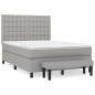 vidaXL Boxspringbett mit Matratze Hellgrau 140x190 cm Stoff vidaXL Boxspringbett mit Matratze Hellgrau 140x190 cm Stoff
