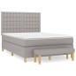 vidaXL Boxspringbett mit Matratze Hellgrau 140x190 cm Stoff vidaXL Boxspringbett mit Matratze Hellgrau 140x190 cm Stoff